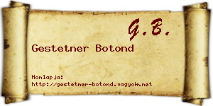 Gestetner Botond névjegykártya
